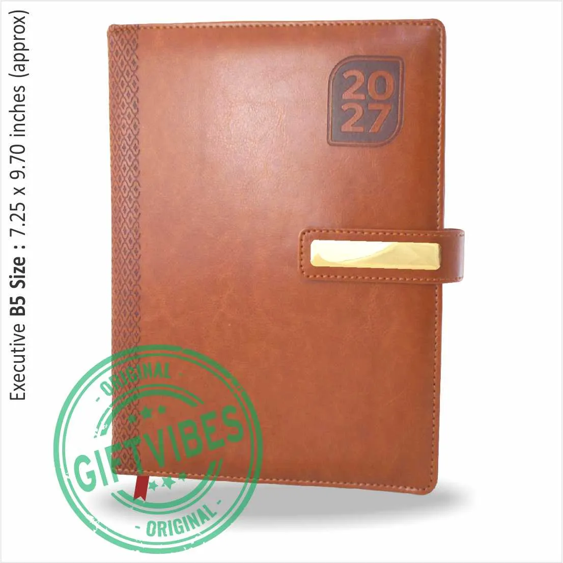 Antique Cherry Leather Diary with Flap